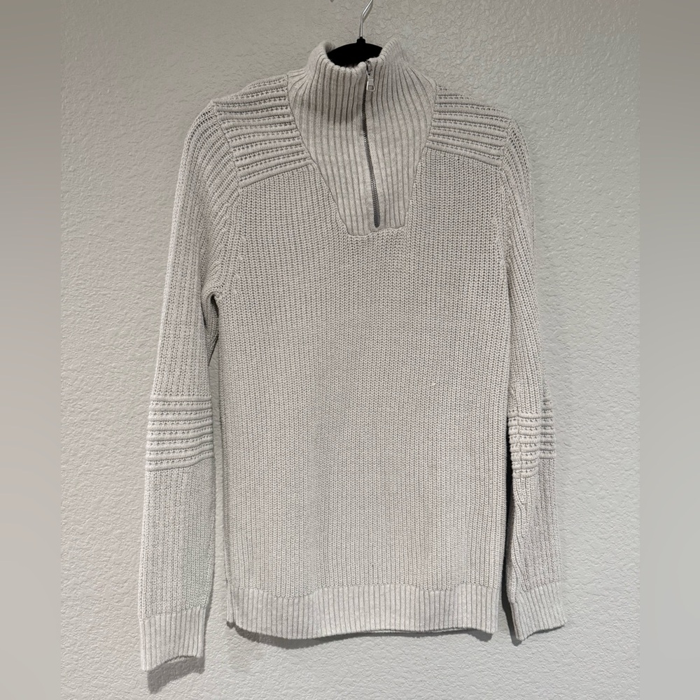 International concepts medium half zip grey high neck knit sweater